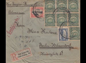 Bolivia/Bolivien: 1920: Registered Cochabamba to Berlin, R-Zettel: Vom Auslande