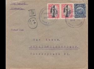 Bolivia/Bolivien: 1922 Cochabamba to Berlin/Germany 