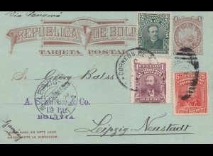 Bolivia/Bolivien: 1905 La Paz Post card to Germany