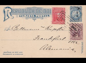 Bolivia/Bolivien: 1909 Post card to Germany