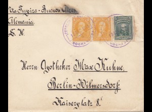 Bolivia/Bolivien: 1913 Cochabamba via Buenos Aires to Berlin Wilmersdorf