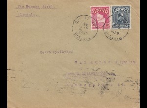 Bolivien: 1929 cover Cochabamba via Buenos Aires to Berlin/Germany