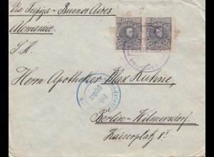 Bolivia/Bolivien: 1915 Cochabamba via Buenos Aires to Berlin