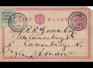 1900: Orange River Colony-post card British Army S-Africa to London
