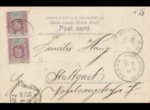Gold Coast 1904: Post card River Densu Near Nsawom, Accra to Stuttgart/Germany