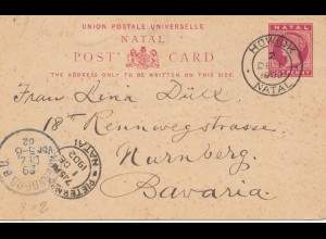 Natal: 1902: post card Howick to Nürnberg/Germany