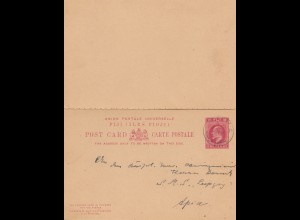 Fiji: post card 1909 to S.M.S. Leipzig - Apia