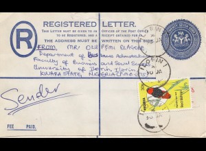 Nigeria: Registered letter Ilorini to BMW Germany 1985