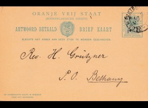 Oranje Vrij Staat, 1903: postcard to Bethany
