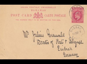 Bahamas: post card Nassau to Einbeck