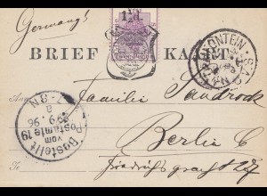 Vrij: Brief Kaart 1896 to Berlin