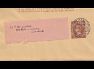 Natal: Wrapper 1901 Ermaritzburg to Darmstadt