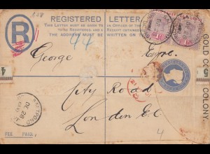 Gold Coast: Registered letter 1900 Saltpond to London