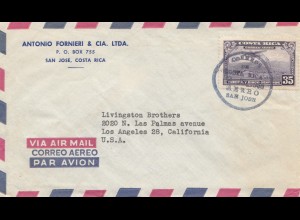 Costa Rica 1955: San Jose - Air Mail to Los Angeles
