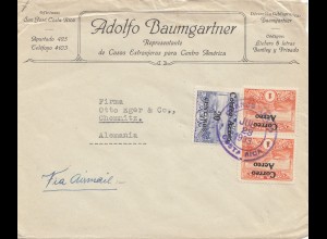 Costa Rica: 1933 San Jose Baumgartner to Chemnitz