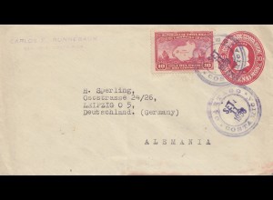 Costa Rica: 1938: San Jose Oartago to Leipzig