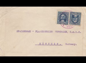 Costa Rica: 1922: letter to Spatenbräu - Flaschenbier München - beer brewery
