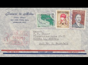 Costa Rica: 1967: San Jose Registered to Vienna