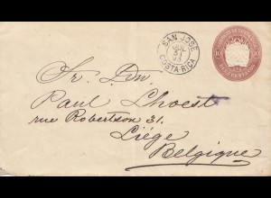 Costa Rica: 1893: San Jose to Liege/Belgium