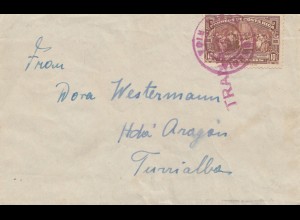 Costa Rica: 1926: letter to Turralbas
