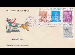 Costa Rica: 1975: FDC Pro Ciudad de Los Ninos