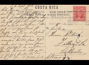 Costa Rica: 1911: Post card Monumento Nacional San Jose to Zittau