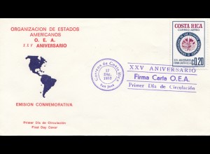 Costa Rica: 1973: San Jose FDC Oranizacion de Estados Americanos