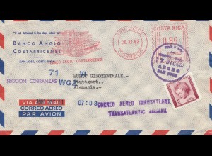 Costa Rica: 1962 San Jose to Stuttgart Transatlantic Airmail