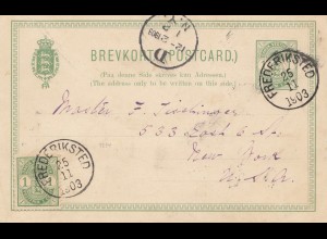 Dansk-Vestindien: 1903: post card Frederiksted to New York