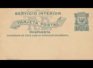 Domenikanische Republik: post card with answer card, unused, Servicio Interior