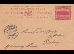 Domenikanische Republik: 1909: post card to Dieburg/Germany