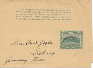 Domenikanische Republik: 1909: Wrapper to Dieburg