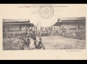 French colonies: Ivory Coast: 1907: post card Residence de L' Administrateur