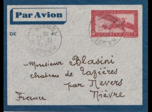 French colonies: Indo-chine: 1933 par avion Hanoi to France