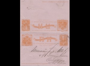 Haiti: 1902: post card with answer card to Köln