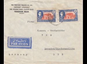 air mail Teheran to Dresden