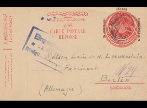 Iraq: 1921: post card Baghdad to Berlin