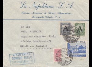 Colombia 1951: Barranquilla - Air mail - to Berlin