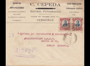 Mexico 1922: registered Veracruz to Berlin