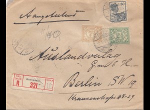 Ned. India 1921: Registered Gorontalo to Berlin