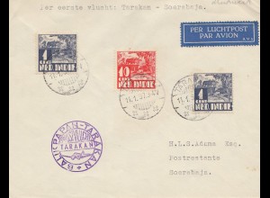 Ned. Indie 1937: air mail first flight Tarakan-Soerabaja