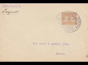 Ned. Indie 1929: printed matter Weltevreden to Sneek