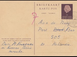 New Guinea 1962: post card Merauke to te Hollandia 505, Post Bus