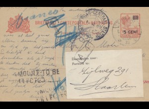 Ned. Indie 1930: post card to Holland - forwarded