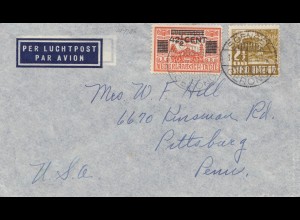 Ned. Indie 1936: air mail Soengei to Pittsurg/Pen