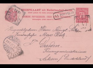 Ned. Indie 1896: post card Weltevreden to Dresden