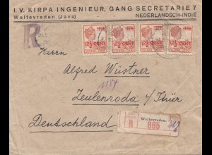 Ned. Indie 1922: Registered Weltevreden to Zeulenroda