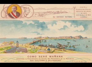 Peru 1914: post card Lima como Sera Manana, to Backnang