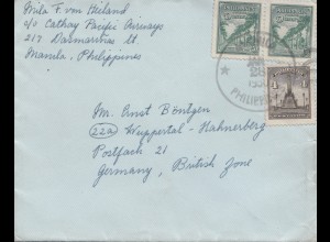 Philippines 1950: Manila to Wuppertal-Hahnesberg