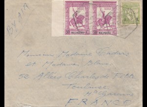 Mocambique 1947: air mail to Toulouse/France